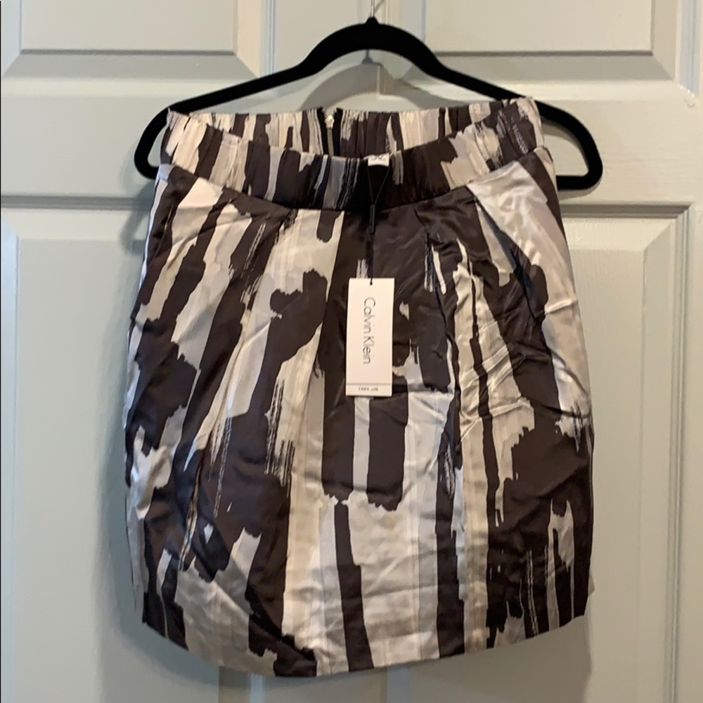 NWT Calvin Klein silk mini skirt
